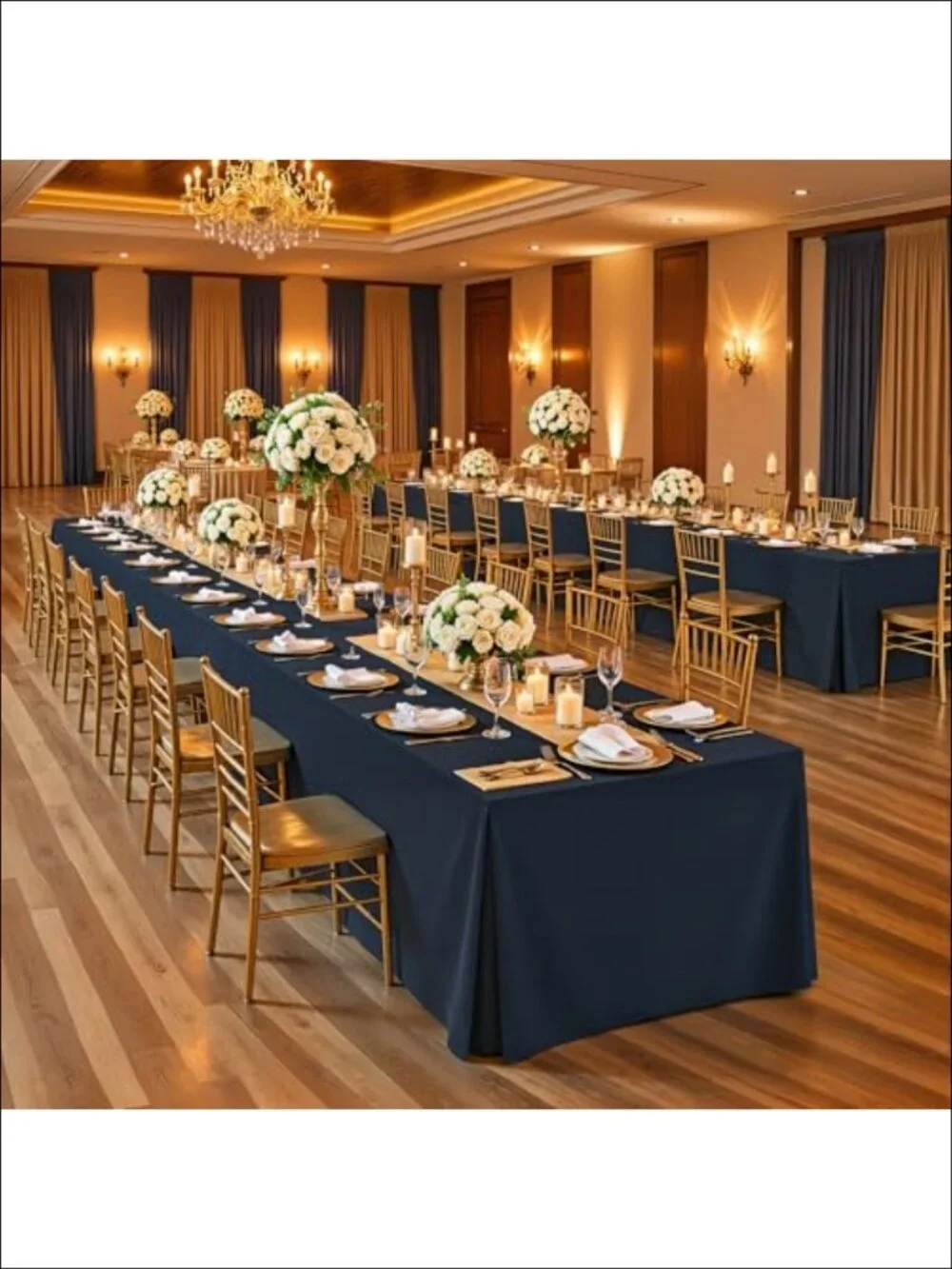 Fitted Tablecloth for 6 Foot Rectangle Table 72x30 Polyester Waterproof